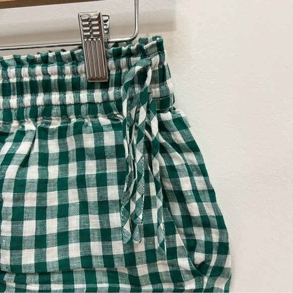 JCrew Xs green and white gingham elastic waistband shorts - Picture 5 of 11